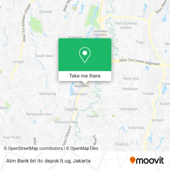 Atm Bank bri itc depok lt.ug map