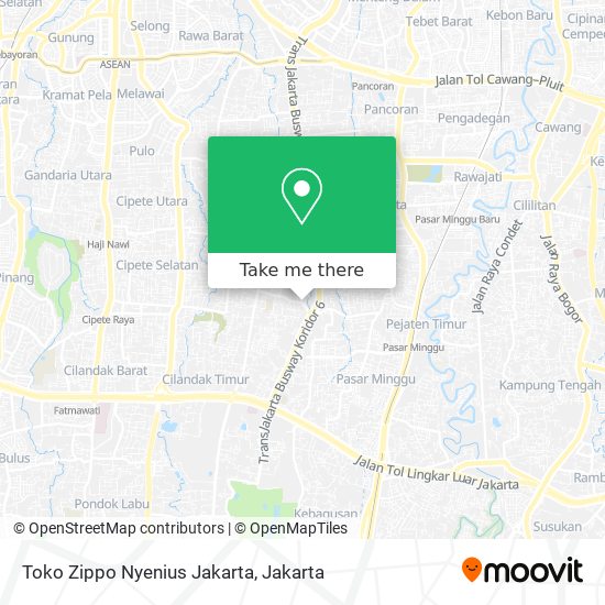 Toko Zippo Nyenius Jakarta map
