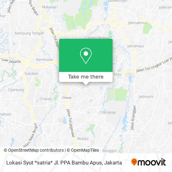 Lokasi Syut *satria* Jl. PPA Bambu Apus map