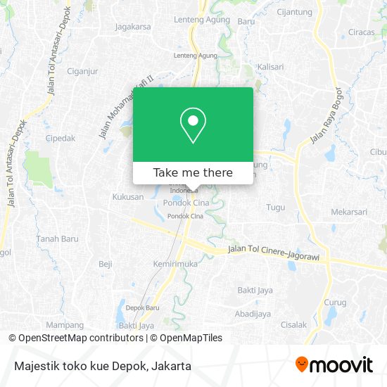 Majestik toko kue Depok map