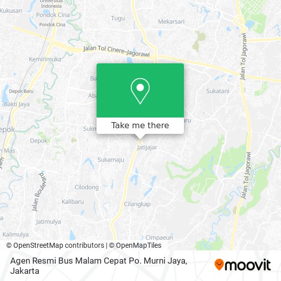 Agen Resmi Bus Malam Cepat Po. Murni Jaya map