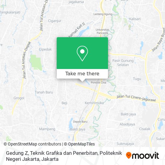 Gedung Z, Teknik Grafika dan Penerbitan, Politeknik Negeri Jakarta map