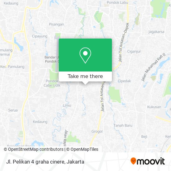 Jl. Pelikan 4 graha cinere map