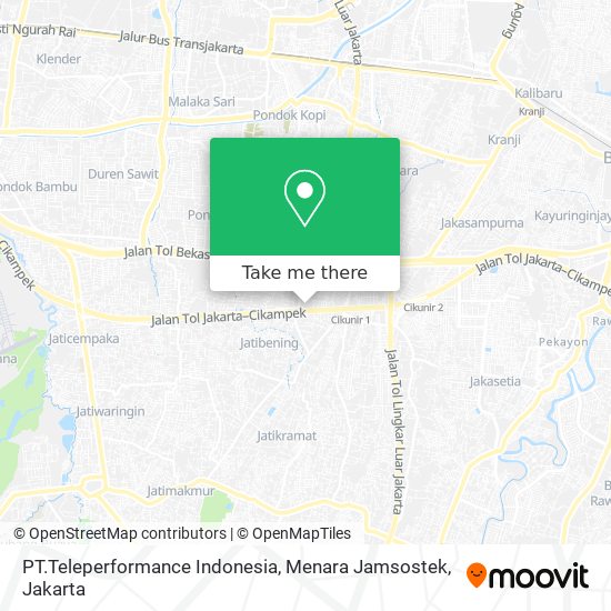 PT.Teleperformance Indonesia, Menara Jamsostek map