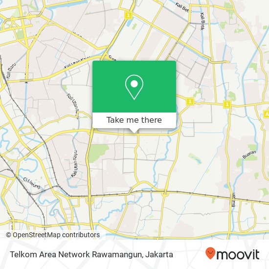 Telkom Area Network Rawamangun map