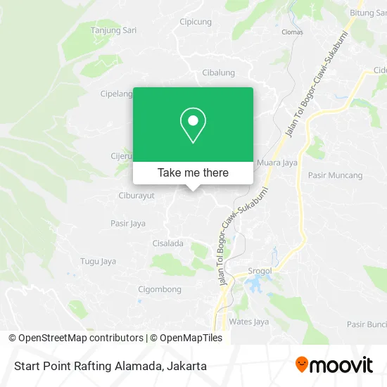 Start Point Rafting Alamada map