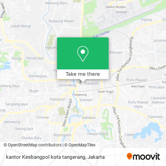 kantor Kesbangpol kota tangerang map