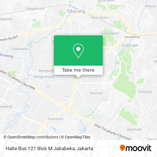 Halte Bus 121 Blok M Jababeka map