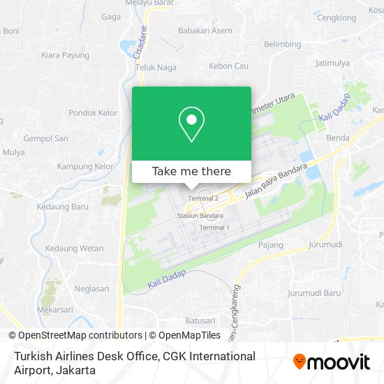 Turkish Airlines Desk Office, CGK International Airport map