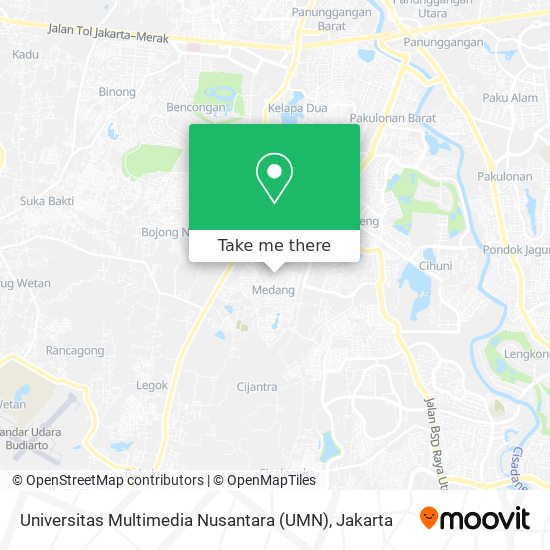 Universitas Multimedia Nusantara (UMN) map