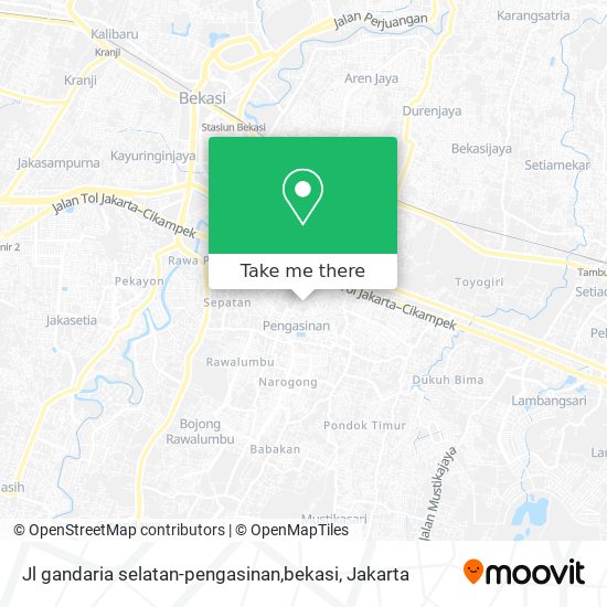 Jl gandaria selatan-pengasinan,bekasi map