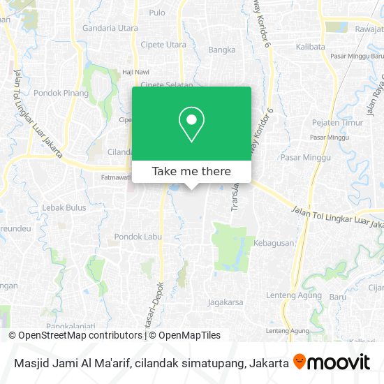 Masjid Jami Al Ma'arif, cilandak simatupang map