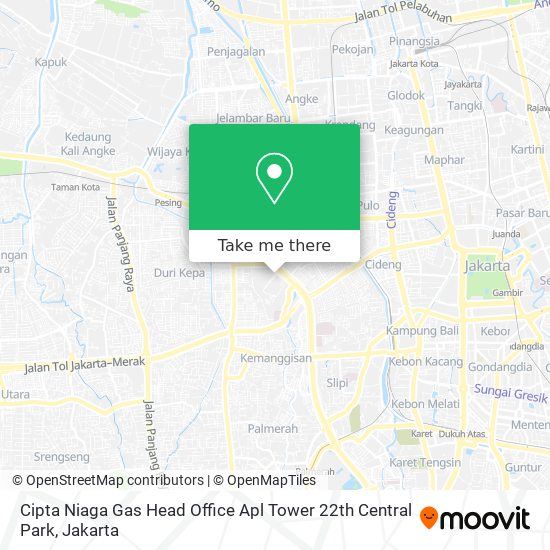 Cipta Niaga Gas Head Office Apl Tower 22th Central Park map