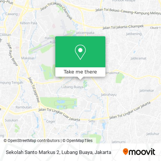 Sekolah Santo Markus 2, Lubang Buaya map