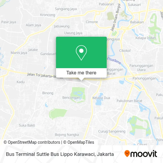 Bus Terminal Suttle Bus Lippo Karawaci map