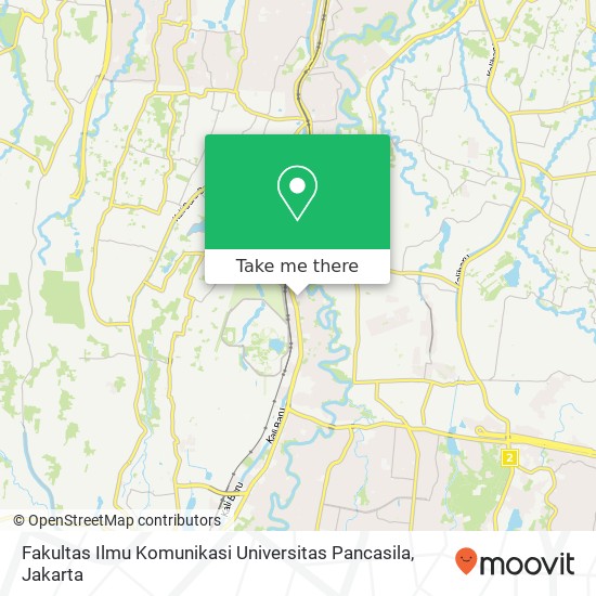 Fakultas Ilmu Komunikasi Universitas Pancasila map