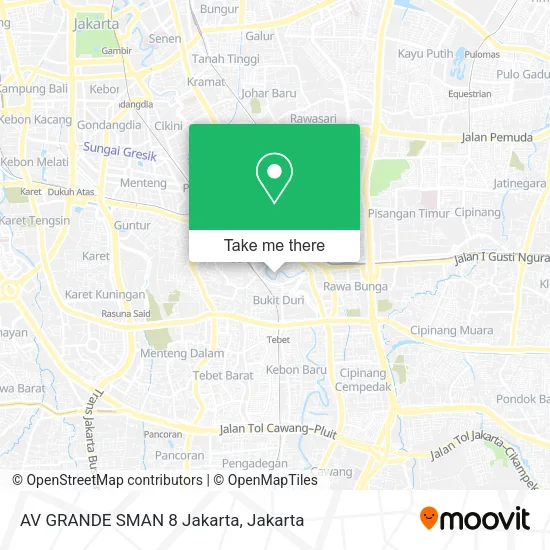 AV GRANDE SMAN 8 Jakarta map