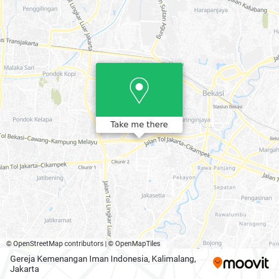 Gereja Kemenangan Iman Indonesia, Kalimalang map