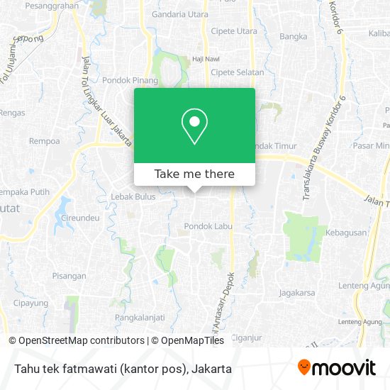 Tahu tek fatmawati (kantor pos) map