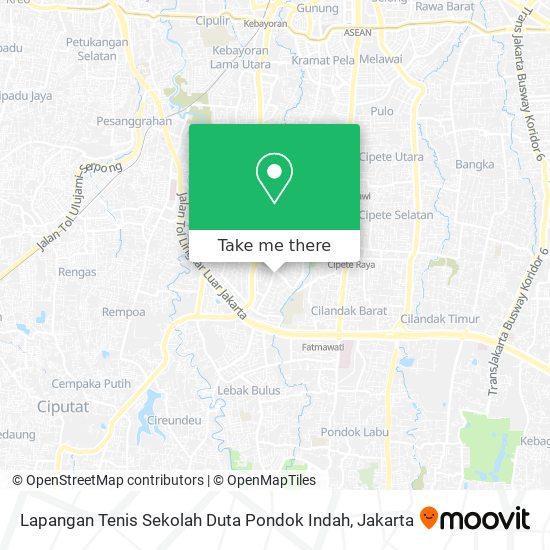 Lapangan Tenis Sekolah Duta Pondok Indah map