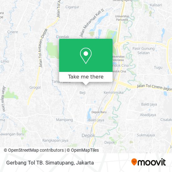 Gerbang Tol TB. Simatupang map