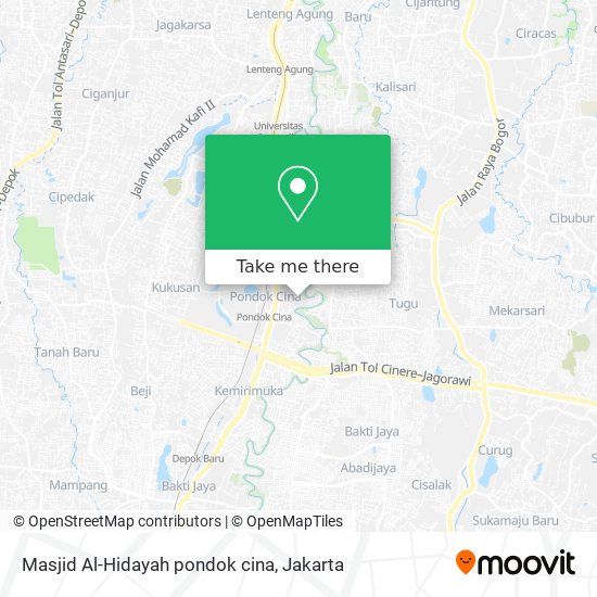 Masjid Al-Hidayah pondok cina map
