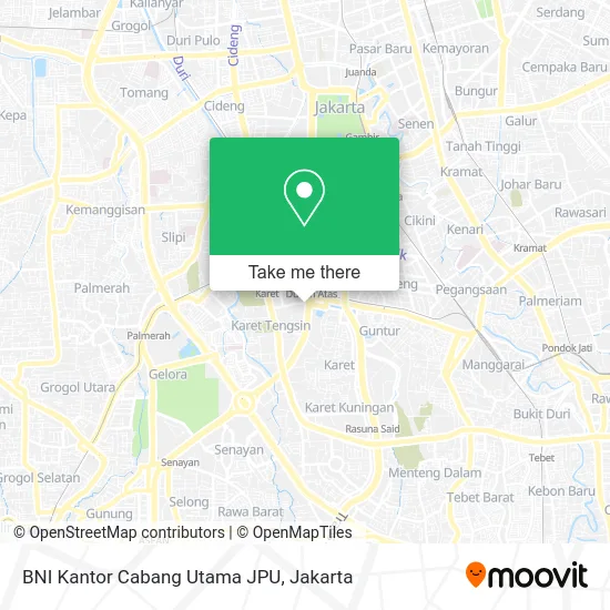 BNI Kantor Cabang Utama JPU map