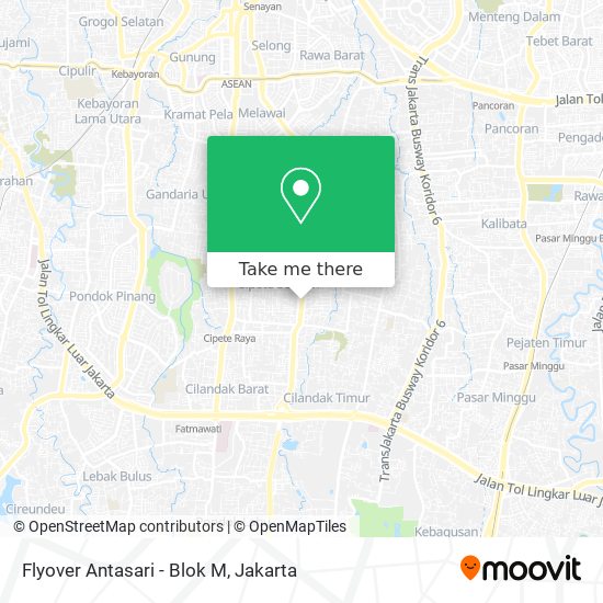 Flyover Antasari - Blok M map