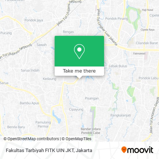 Fakultas Tarbiyah FITK UIN JKT map