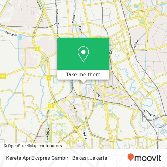 Kereta Api Ekspres Gambir - Bekasi map