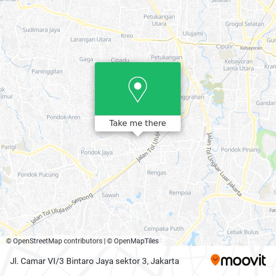 Jl. Camar VI / 3 Bintaro Jaya sektor 3 map