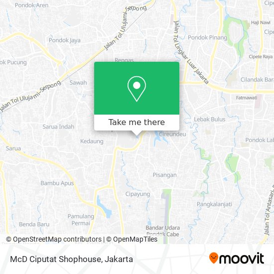 McD Ciputat Shophouse map