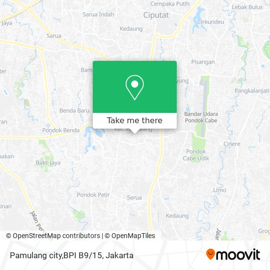 Pamulang city,BPI B9/15 map