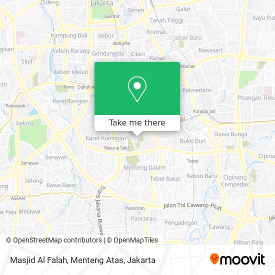 Masjid Al Falah, Menteng Atas map