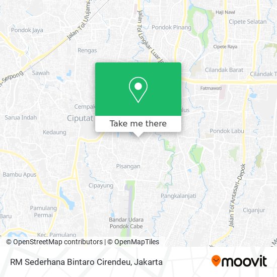 RM Sederhana Bintaro Cirendeu map