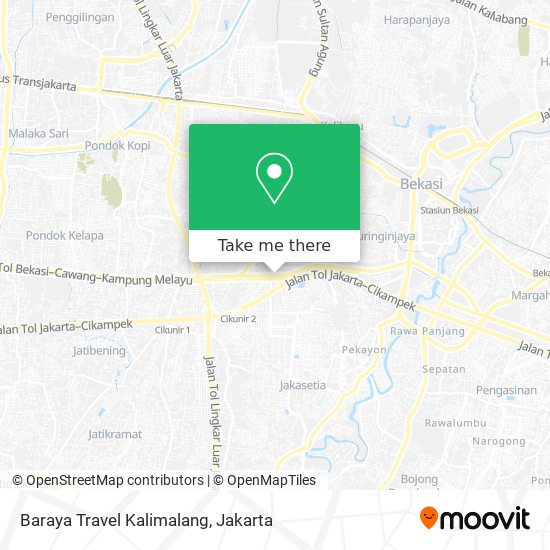Baraya Travel Kalimalang map