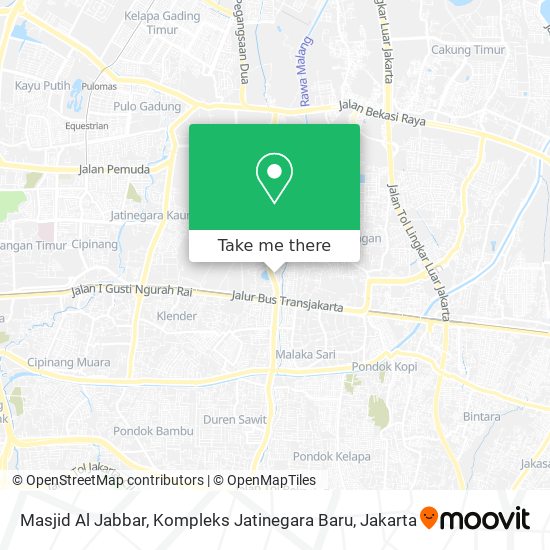 Masjid Al Jabbar, Kompleks Jatinegara Baru map