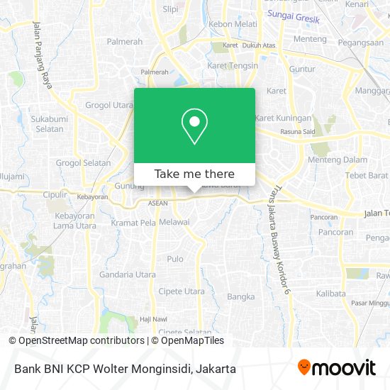 Bank BNI KCP Wolter Monginsidi map