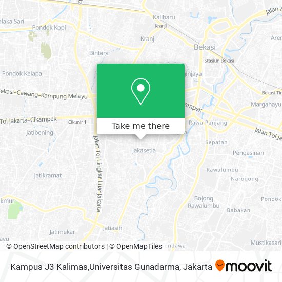 Kampus J3 Kalimas,Universitas Gunadarma map