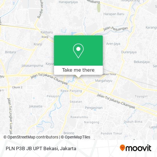 PLN P3B JB UPT Bekasi map