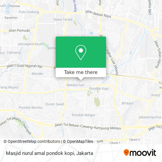 Masjid nurul amal pondok kopi map