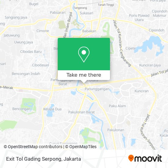 Exit Tol Gading Serpong map