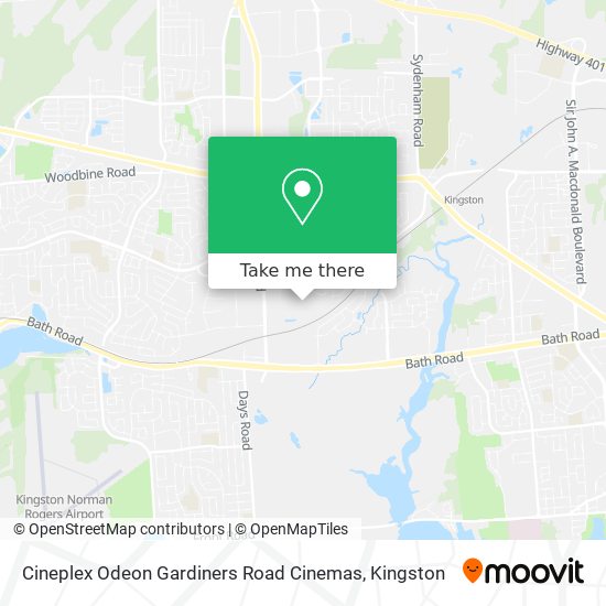 Cineplex Odeon Gardiners Road Cinemas map