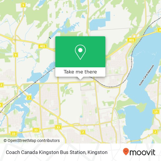 Coach Canada Kingston Bus Station map