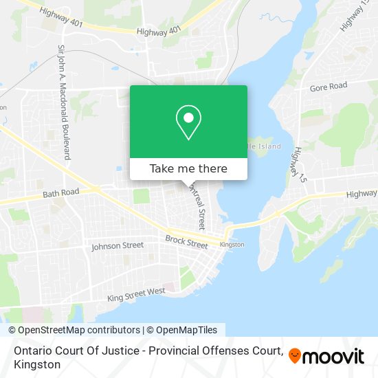 Ontario Court Of Justice - Provincial Offenses Court map