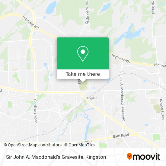 Sir John A. Macdonald's Gravesite map