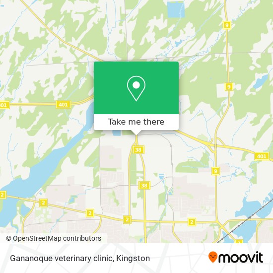 Gananoque veterinary clinic map