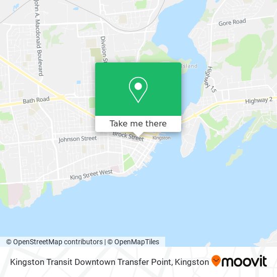 Kingston Transit Downtown Transfer Point map