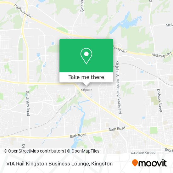 VIA Rail Kingston Business Lounge map