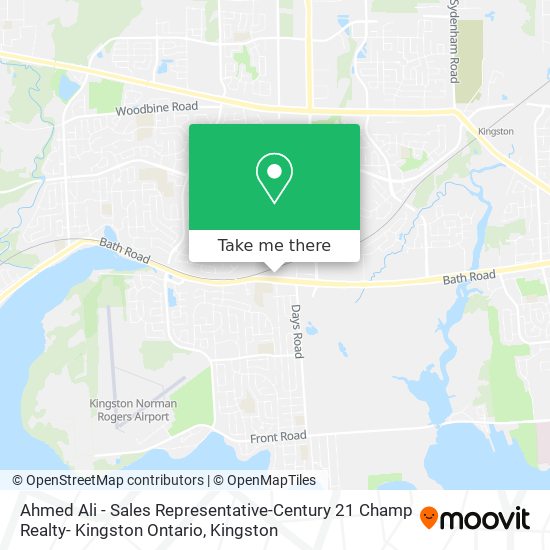 Ahmed Ali - Sales Representative-Century 21 Champ Realty- Kingston Ontario map